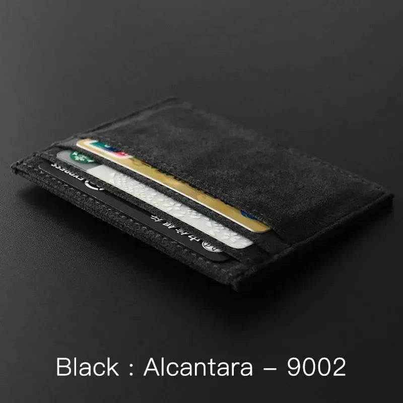 ALCANTARA Card Holder Women & Man Turn fur Luxury Artificial Leather - ICOVERLY