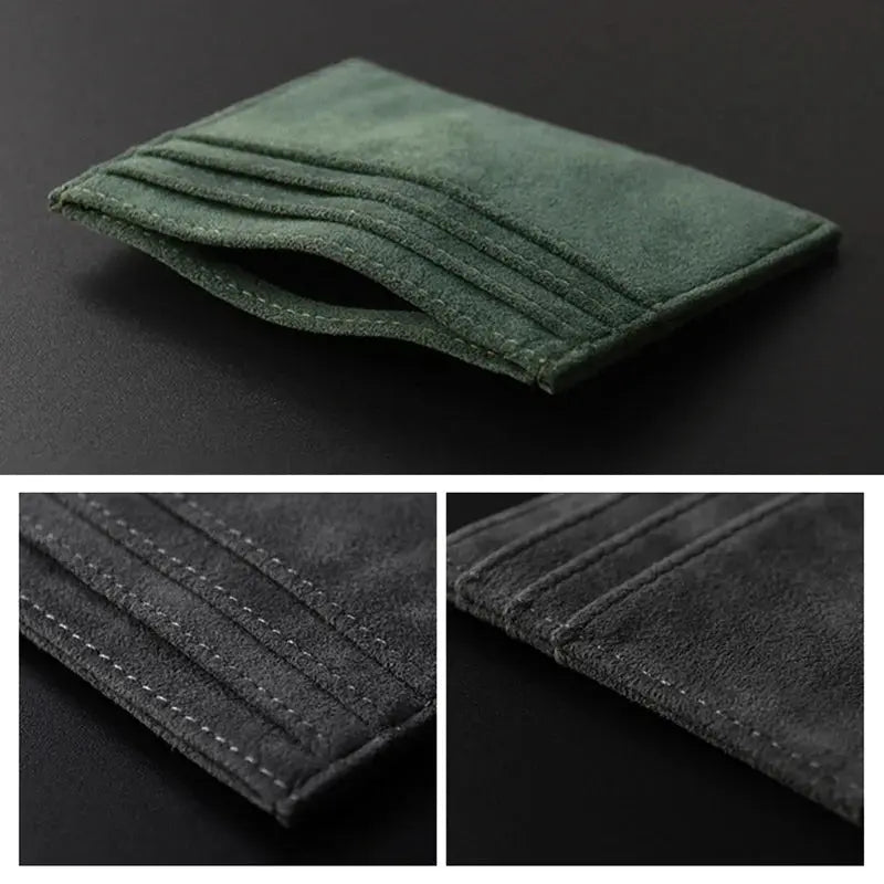 ALCANTARA Card Holder Women & Man Turn fur Luxury Artificial Leather - ICOVERLY