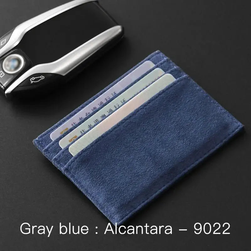 ALCANTARA Card Holder Women & Man Turn fur Luxury Artificial Leather - ICOVERLY