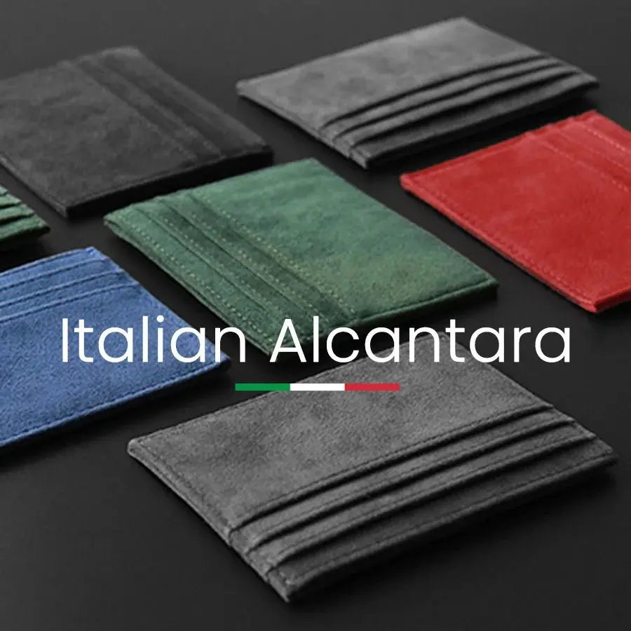ALCANTARA Card Holder Women & Man Turn fur Luxury Artificial Leather - ICOVERLY