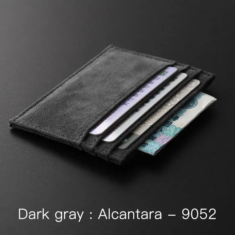 ALCANTARA Card Holder Women & Man Turn fur Luxury Artificial Leather - ICOVERLY