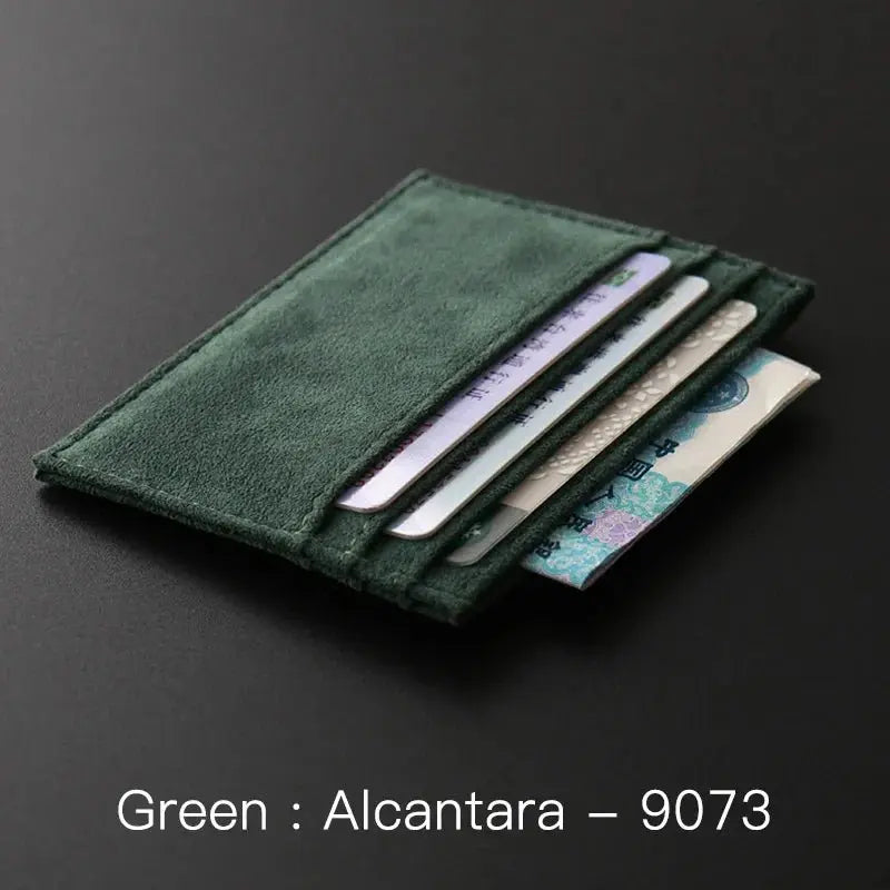 ALCANTARA Card Holder Women & Man Turn fur Luxury Artificial Leather - ICOVERLY