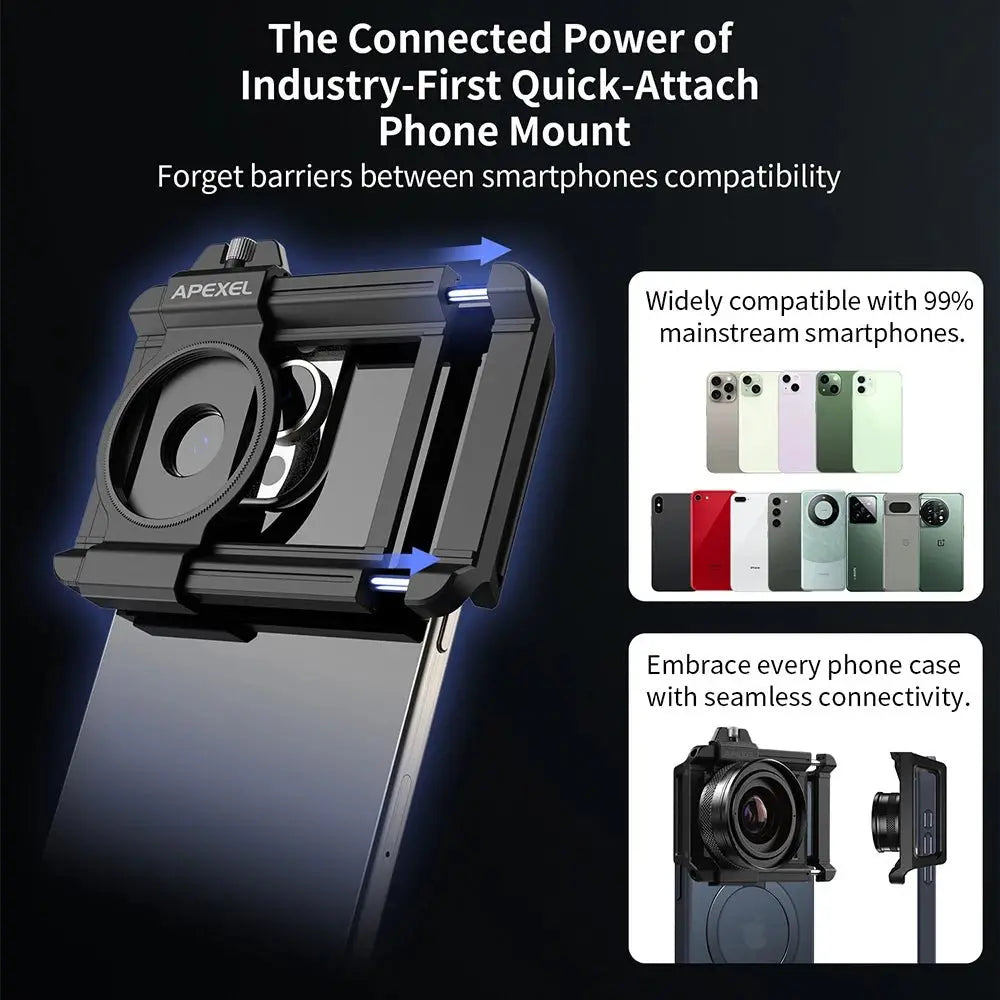 APEXEL 10 - 20X Zoom Macro Lens HD Micro Phone Camera Lenses Support Eye Macro Photography for iPhone Samsung all Smartphones - ICOVERLY
