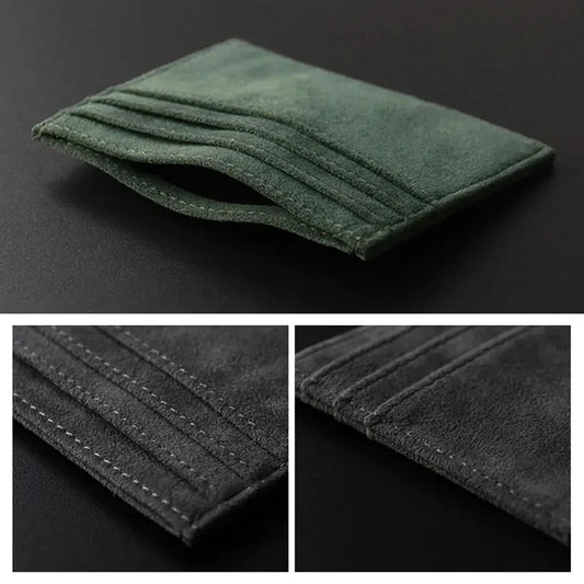 ALCANTARA Card Holder Women & Man Turn fur Luxury Artificial Leather - ICOVERLY