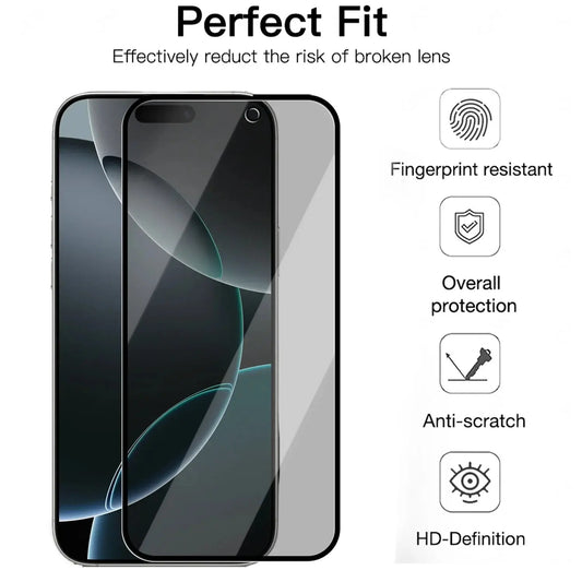 Anti - Spy Tempered Glass Screen Protector for iPhone 17 Series (17, 17 Air, 17 Pro, 17 Pro Max) – HD Clear Privacy Film - ICOVERLY