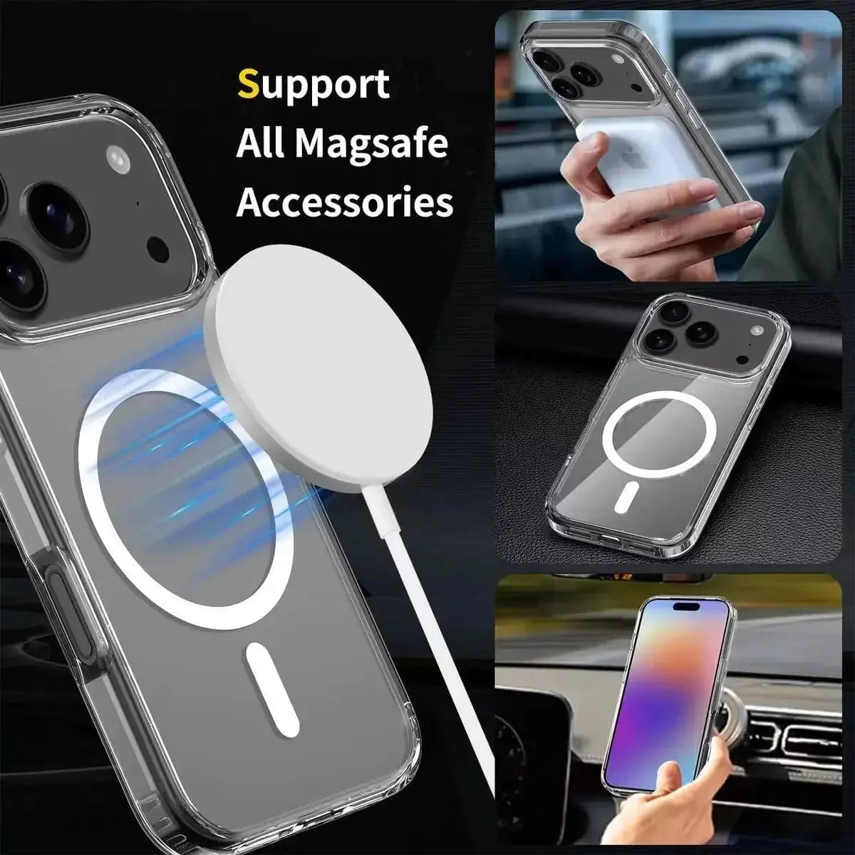 MagSafe Transparent Magnetic Case for iPhone 17 Series – Shockproof & Slim Clear Cover - ICOVERLY